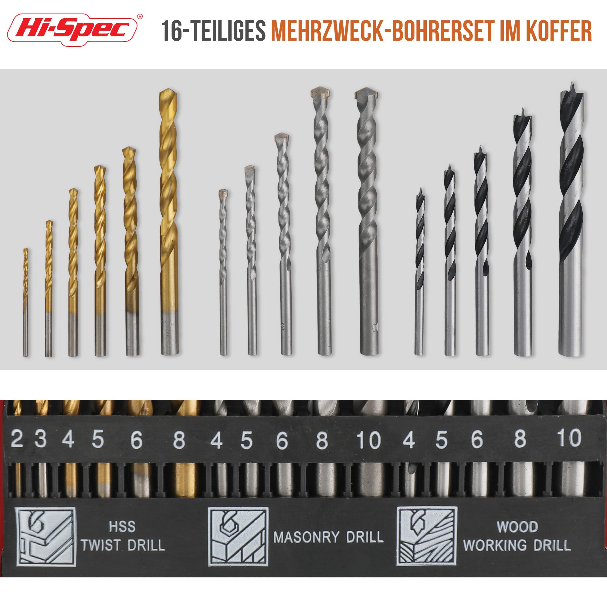 Hi-Spec Screwdriver Bit Sets coffret forets 16 pièces métal