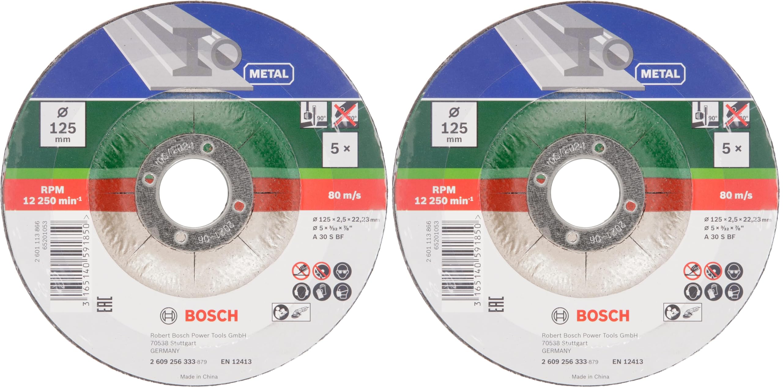 Bosch 5 Disques Tronçonner Métal Ø 125 mm Déporté