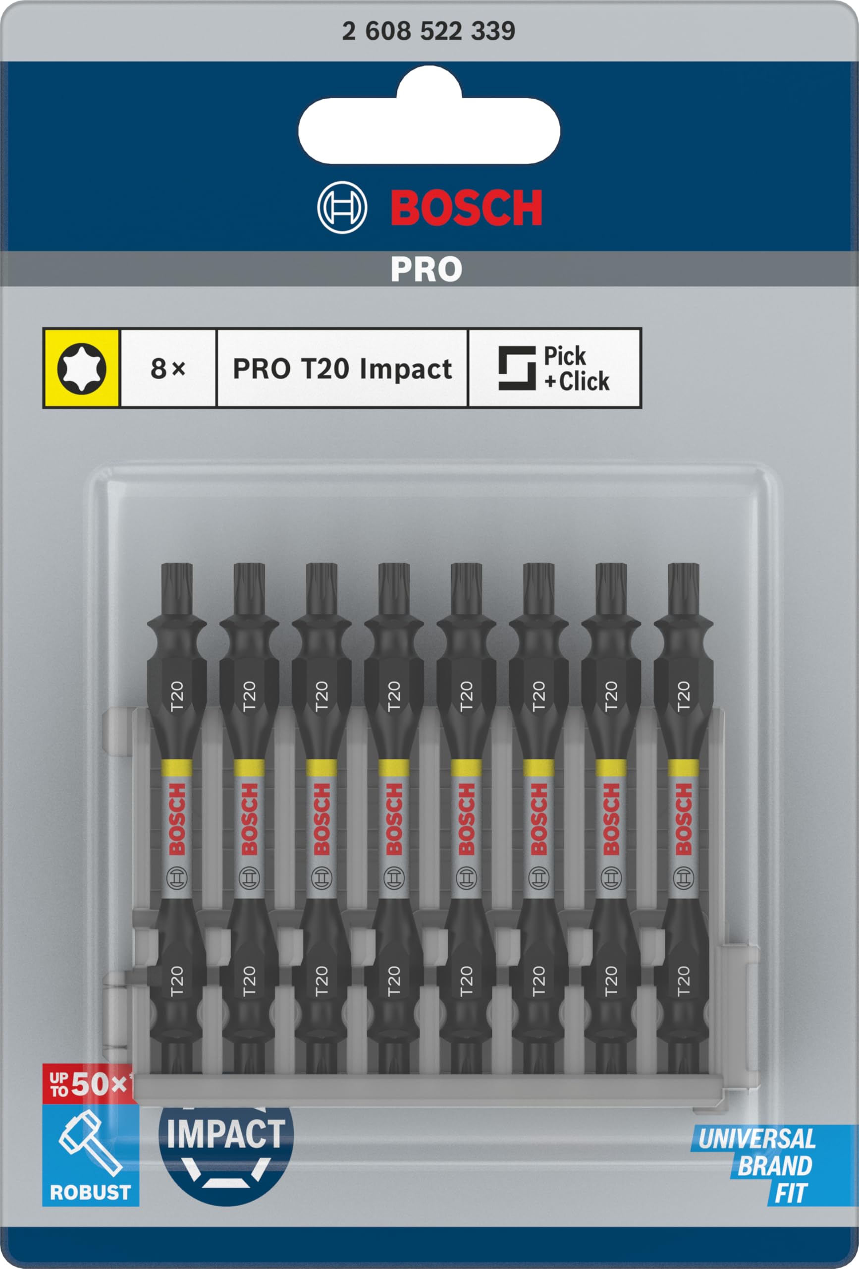 Bosch PRO Impact embouts double T20 65 mm x8