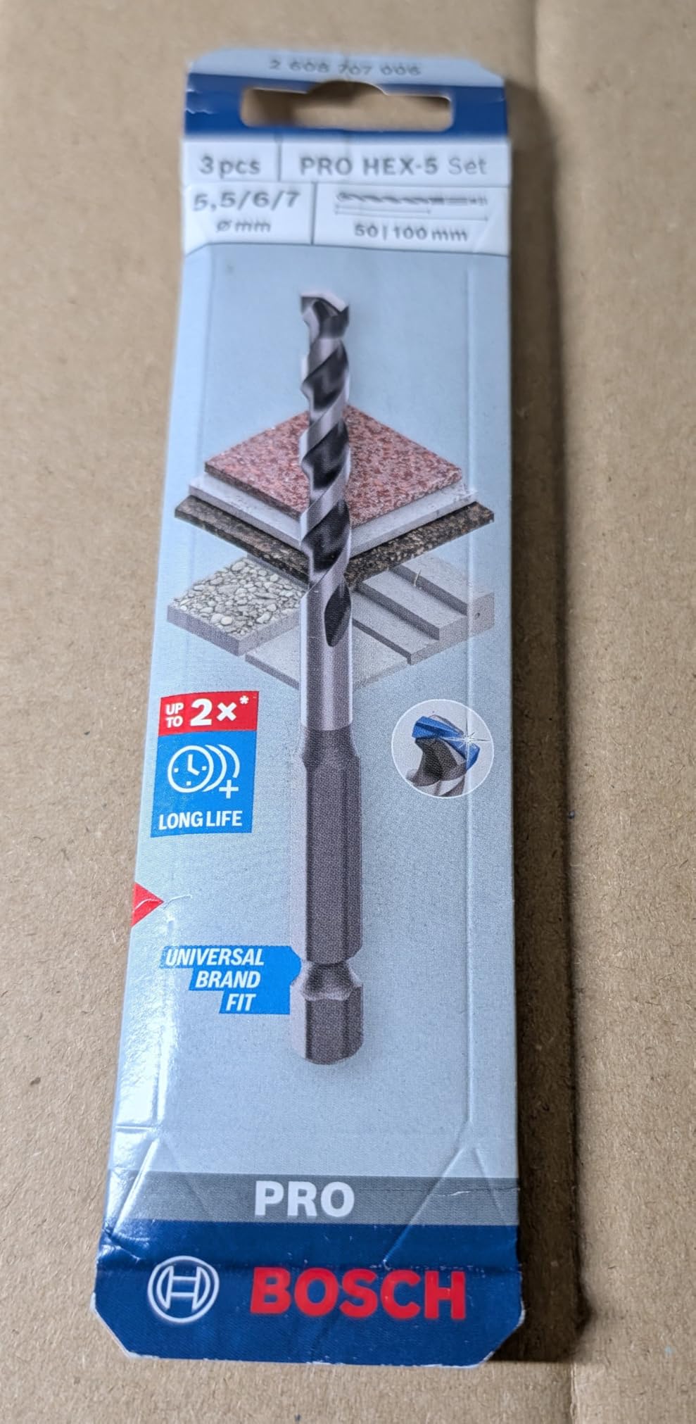 Bosch Forets PRO HEX-5 lot 3 forets béton 5,5 6 7 mm