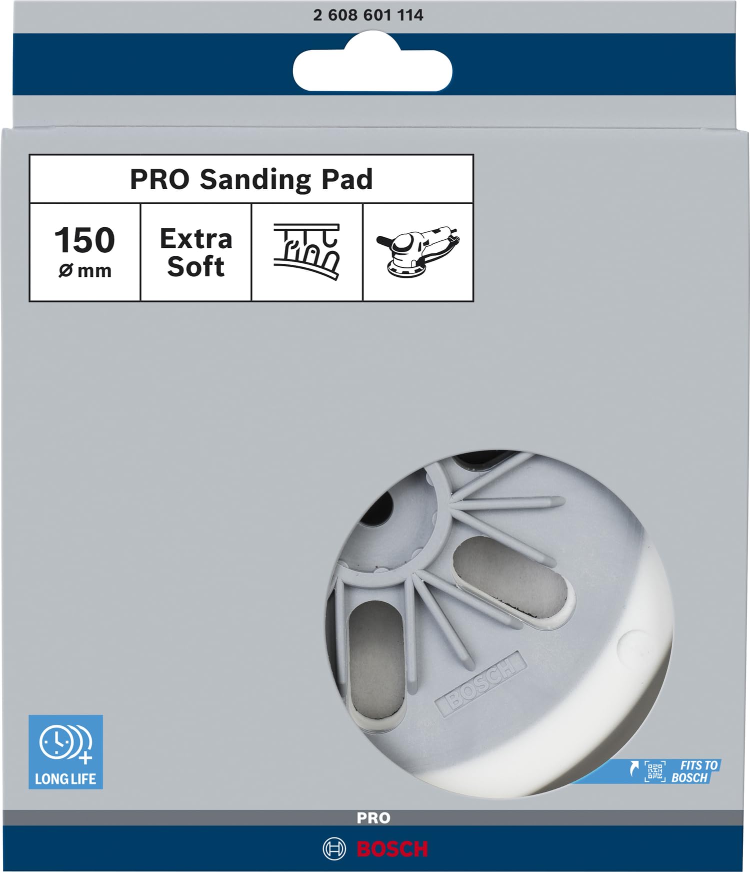 Bosch PRO plateau de ponçage 150mm extra-souple gris