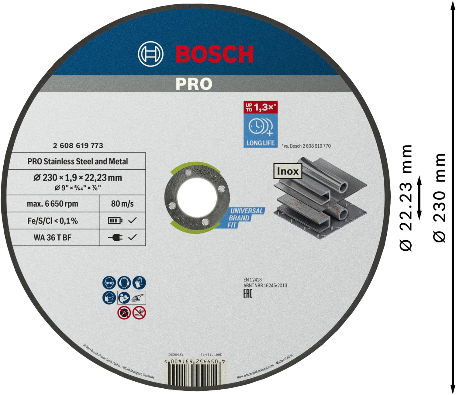 Bosch Professional disque tronçonner inox 230 mm x1.9