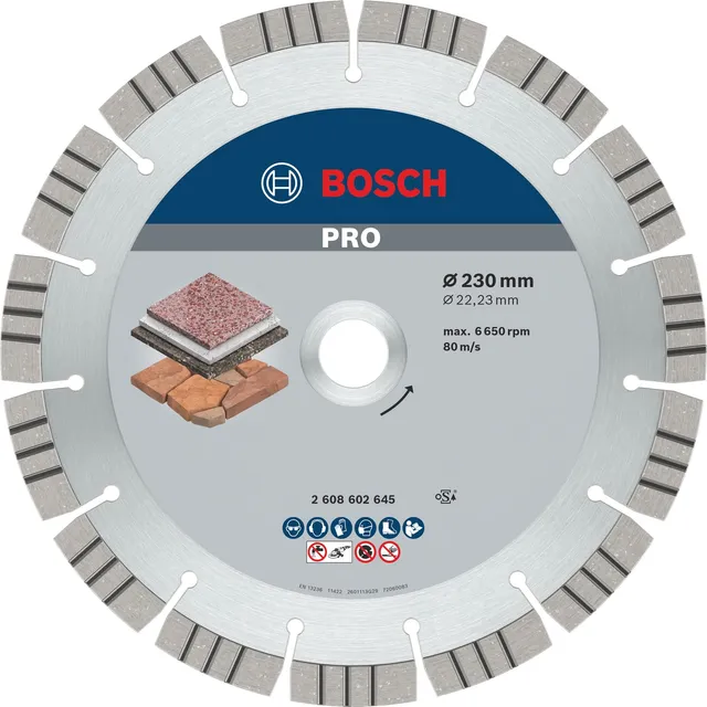 Bosch PRO Stone Disque diamant pierre 230 mm