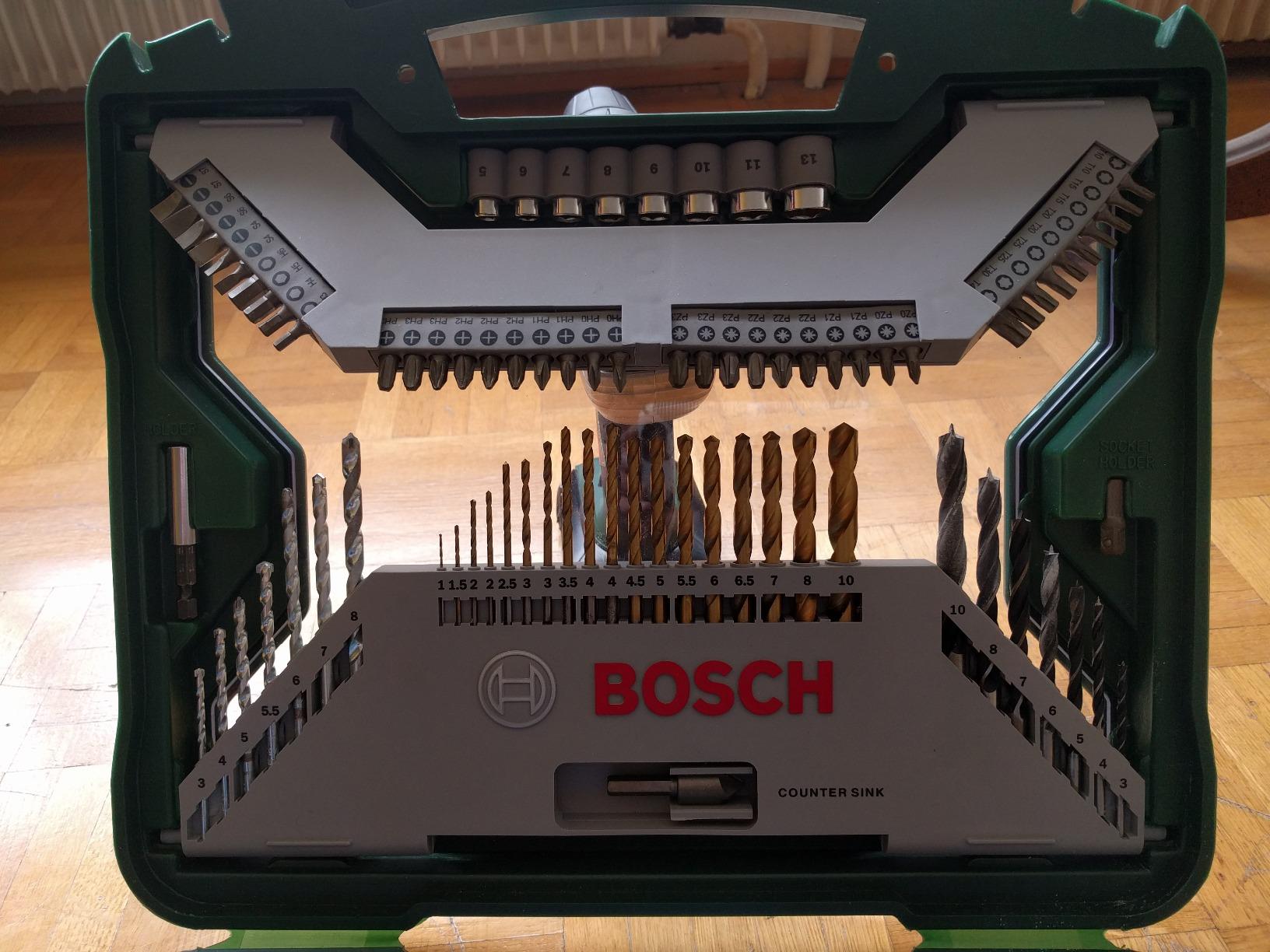 Bosch X-Line coffret 100 pièces titane bois pierre métal
