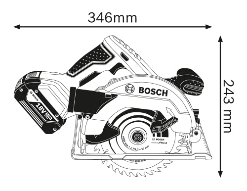 Bosch Scies GKS 18 V-LI scie circulaire 165 mm 2x5,0 Ah