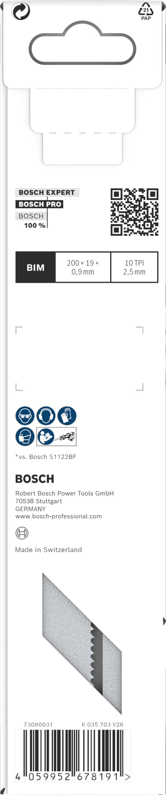 Bosch S1022HFR lame scie sabre 200mm x5 palettes