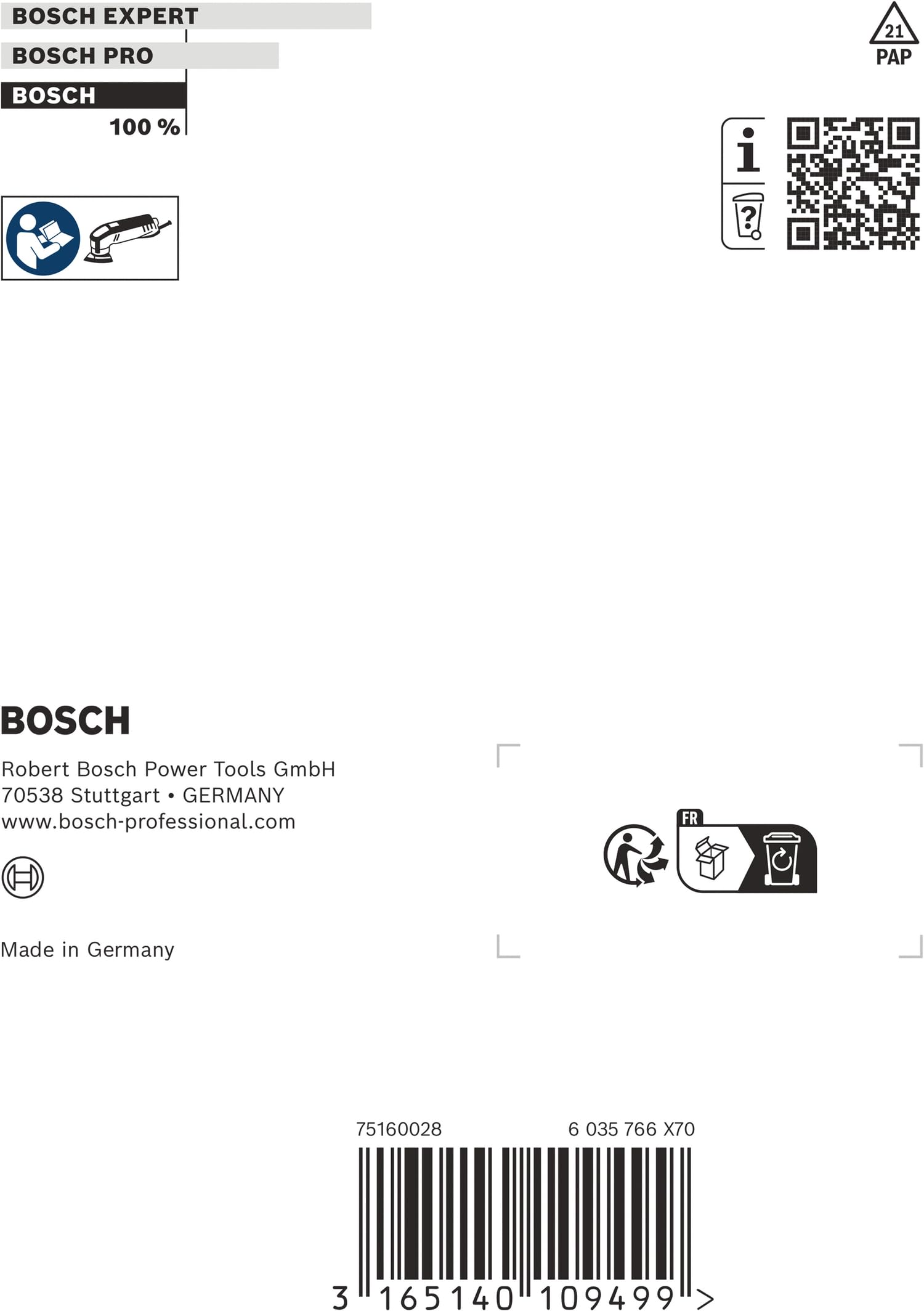 Bosch Abrasifs plateau de ponçage ponceuse vibrante auto-agrippant