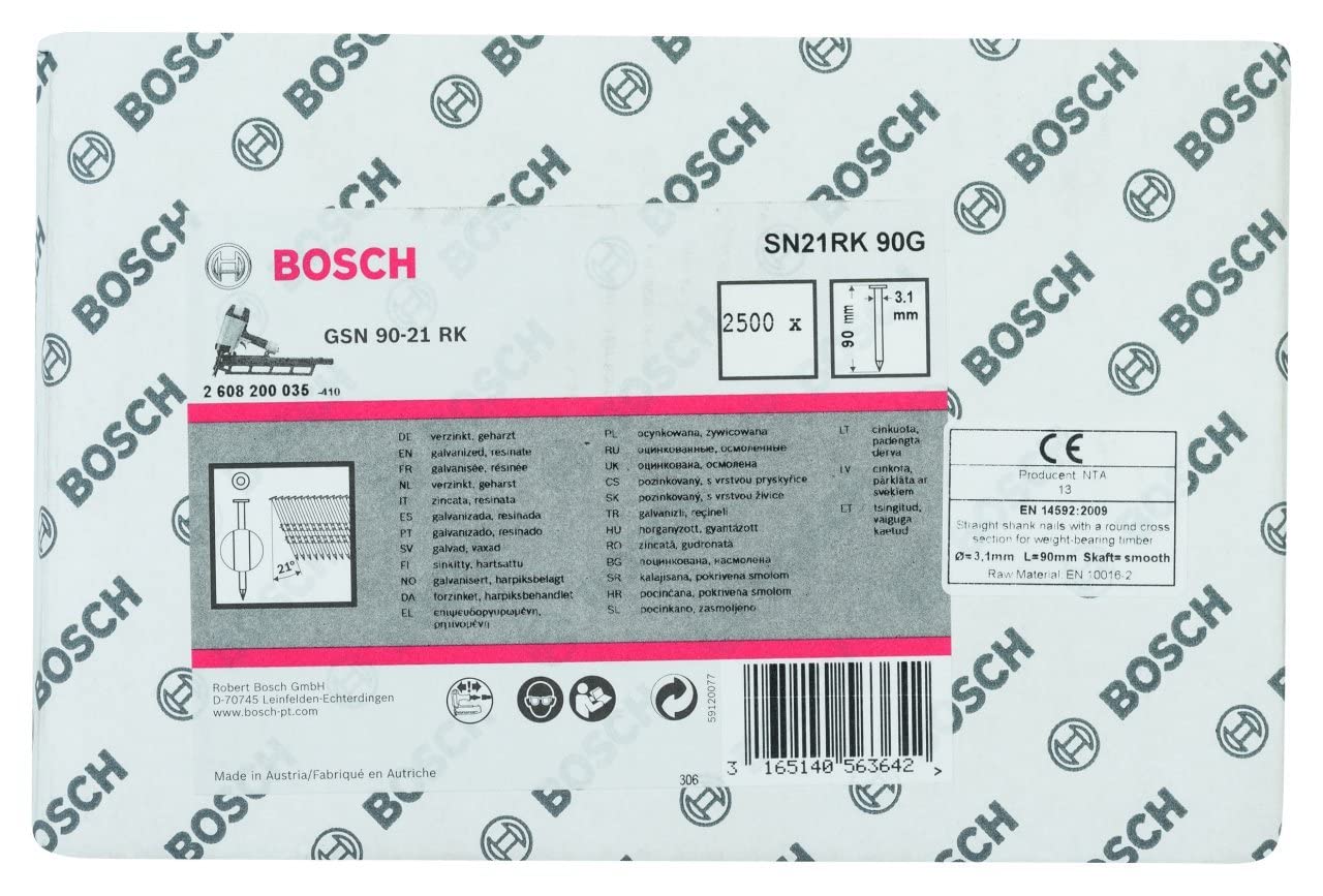 Bosch PRO SN21FH clous en bande 21° 60 mm 2,8 mm