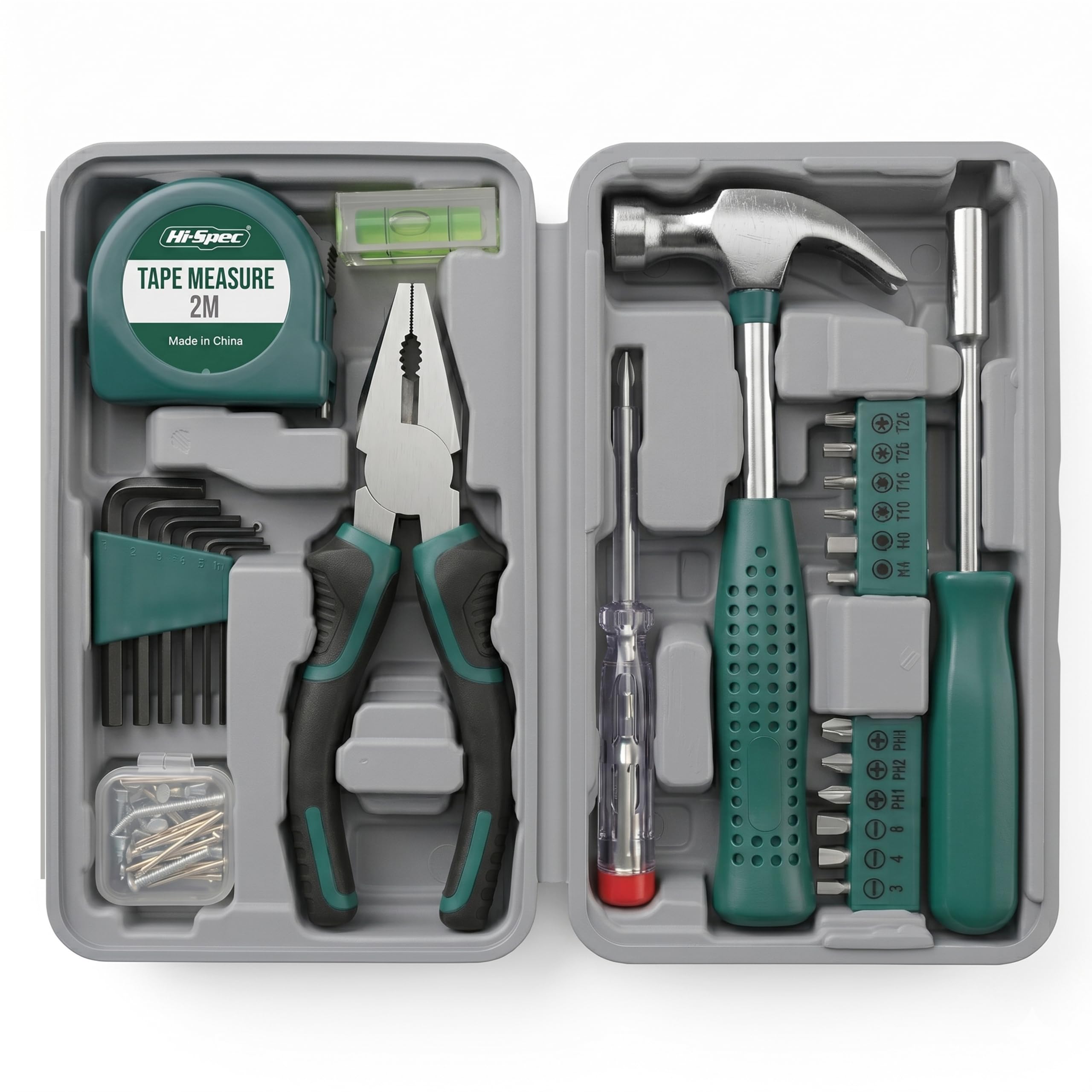 Hi-Spec Tool Kits mallette à outils 56 pièces rose marteau