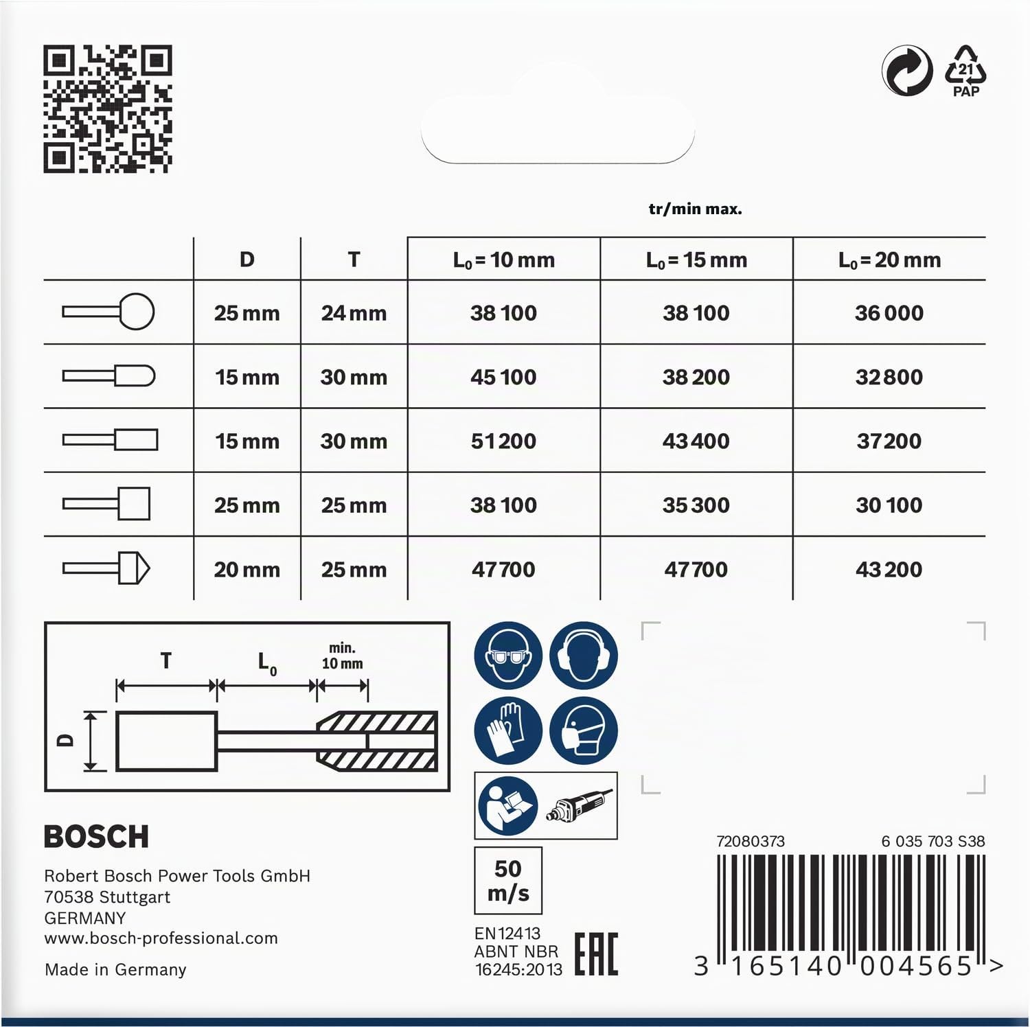 Bosch PRO Steel Set polissage 5 meules sur tige rose