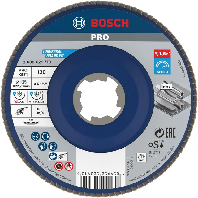 Bosch PRO X571 plateau lamelles 125mm G120 X-Lock