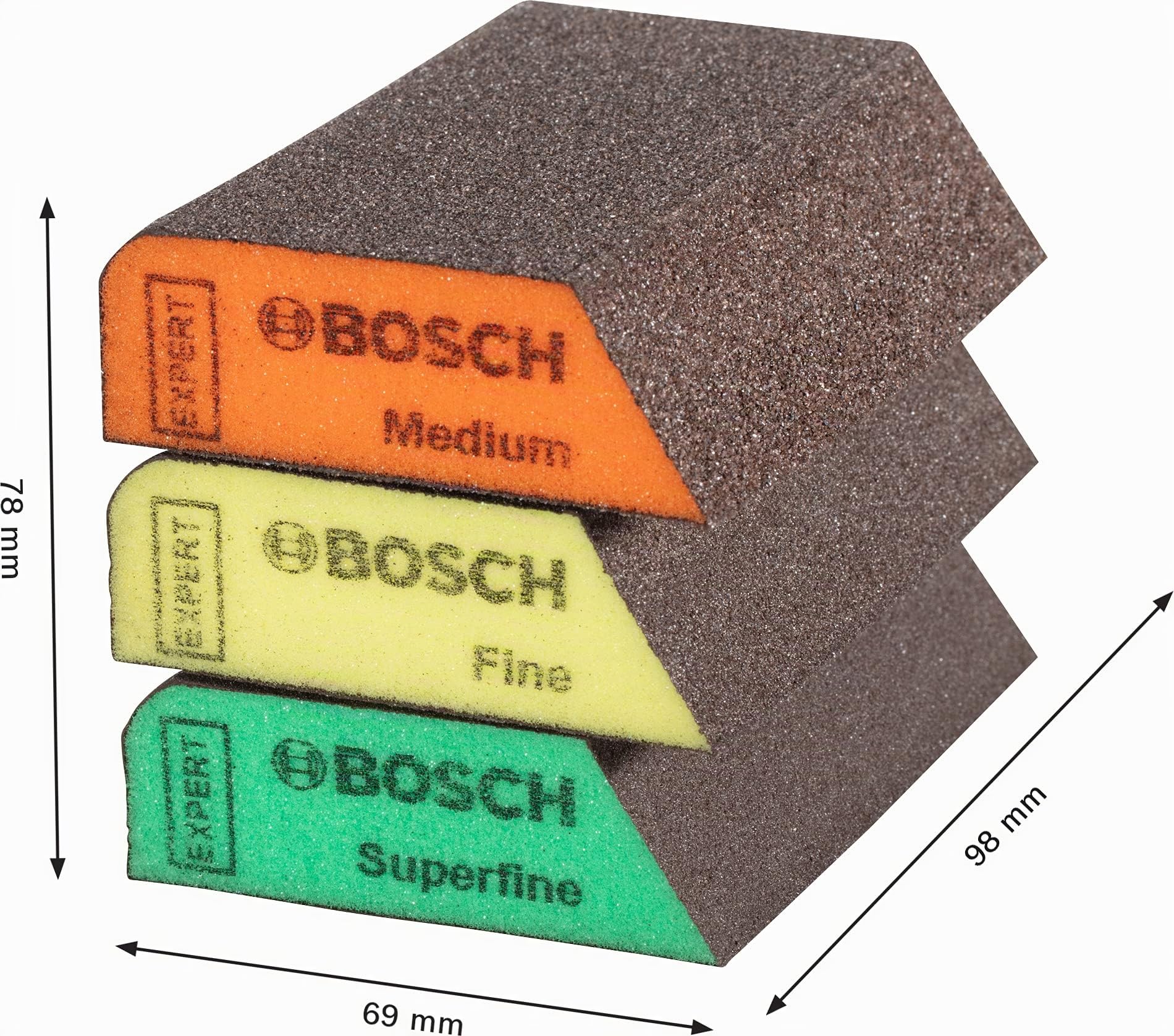 Bosch Expert S470 Combi cale ponçage 3 pcs grain moyen-fin