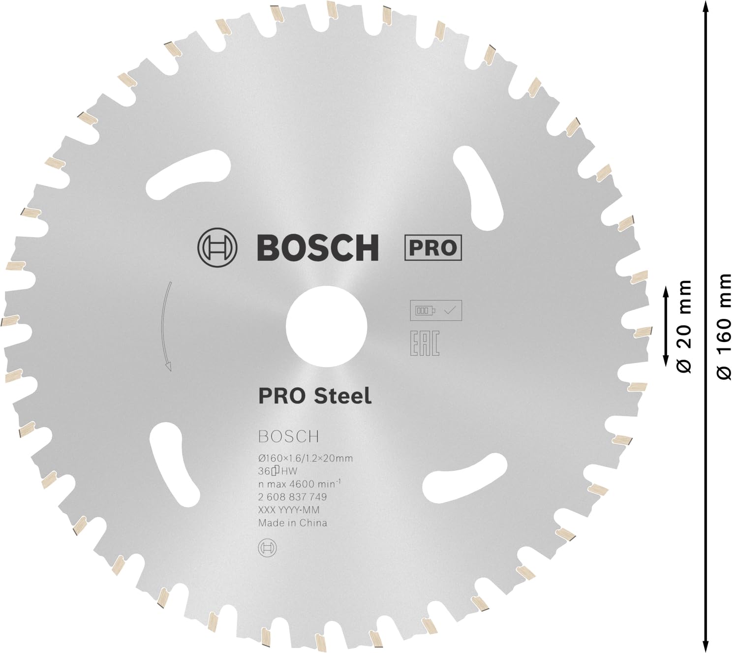 Bosch Pro Steel Lame scie circulaire 160 mm 36 dents