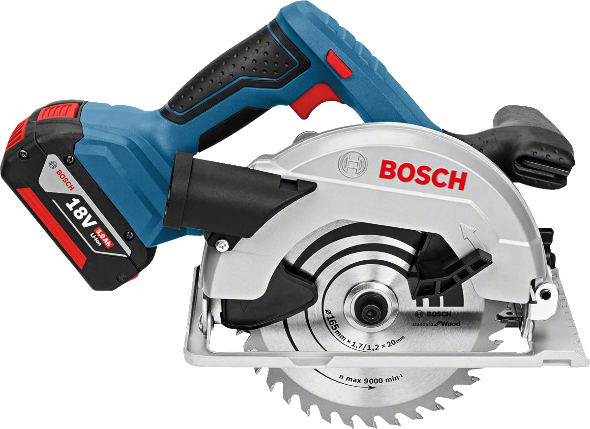 Bosch Scies GKS 18 V-LI scie circulaire 165 mm 2x5,0 Ah