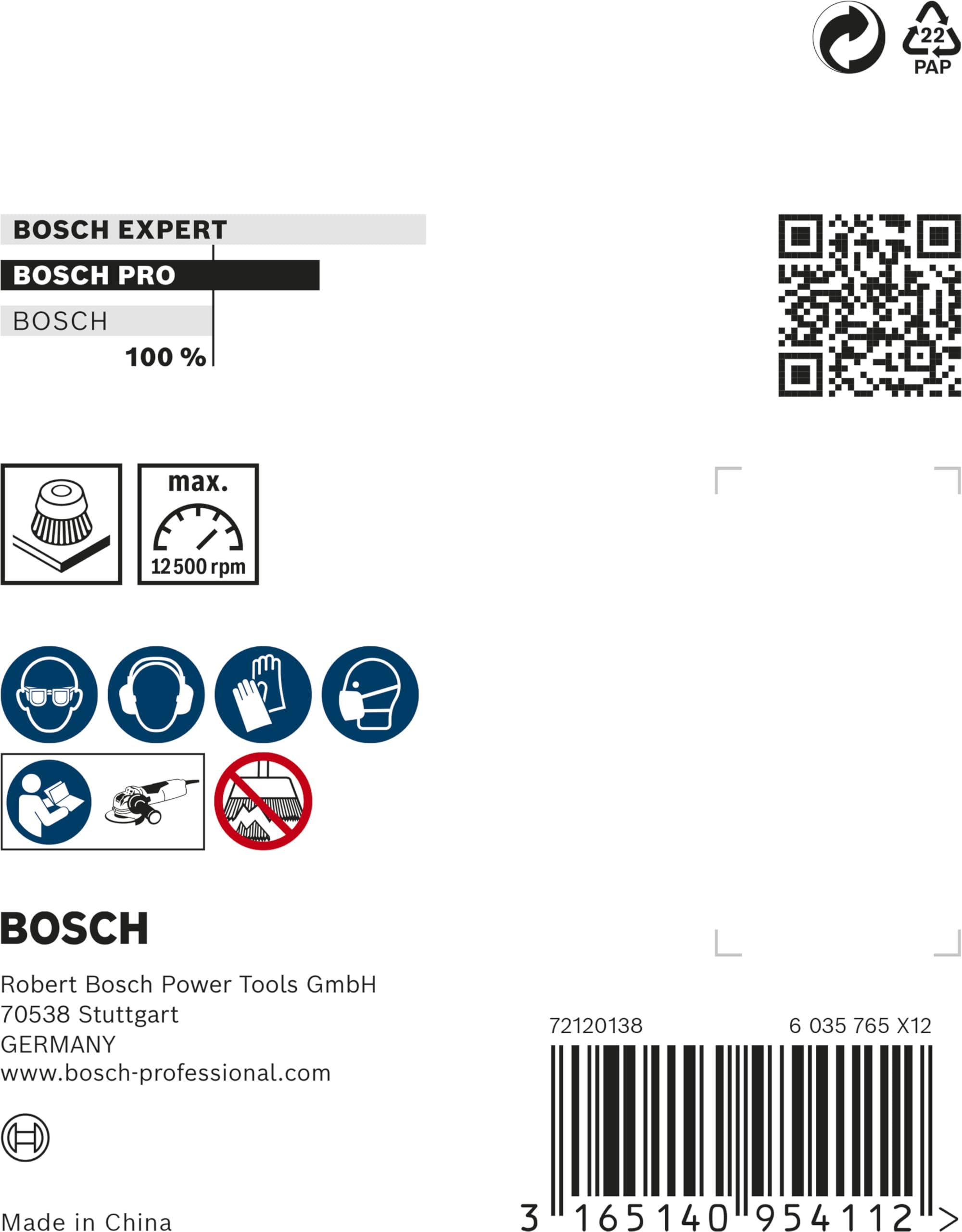 Bosch Pro Brosse boisseau acier 75mm X-Lock fils ondulés