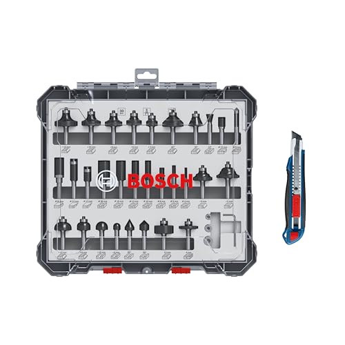 Bosch coffret fraises défonceuse 30 pcs queue 8 mm bois