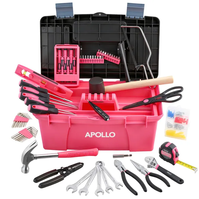 Hi-Spec Tool Kits boîte à outils 170 pièces rose maison