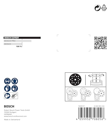 Bosch EXPERT O780 disques film 125 mm grains 80-180 x9