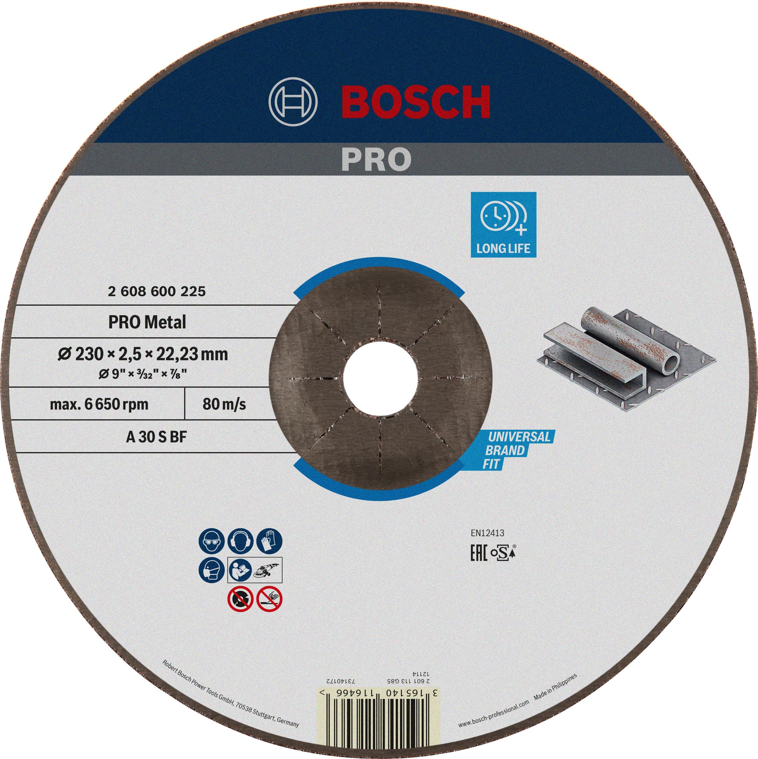 Bosch PRO Metal disque à tronçonner acier 230x3 mm