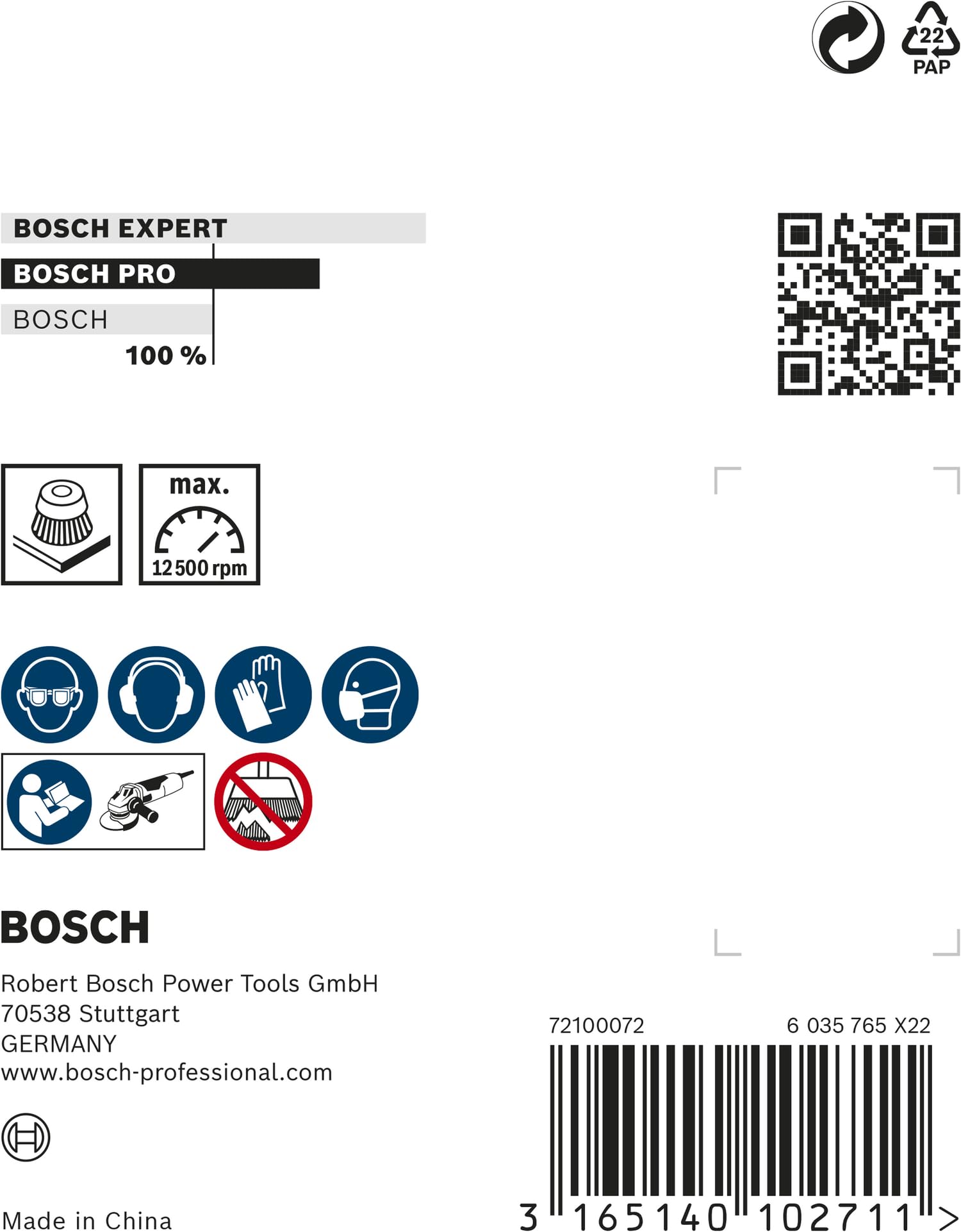 Bosch Pro Steel brosse boisseau 75 mm M10 fils torsadés acier