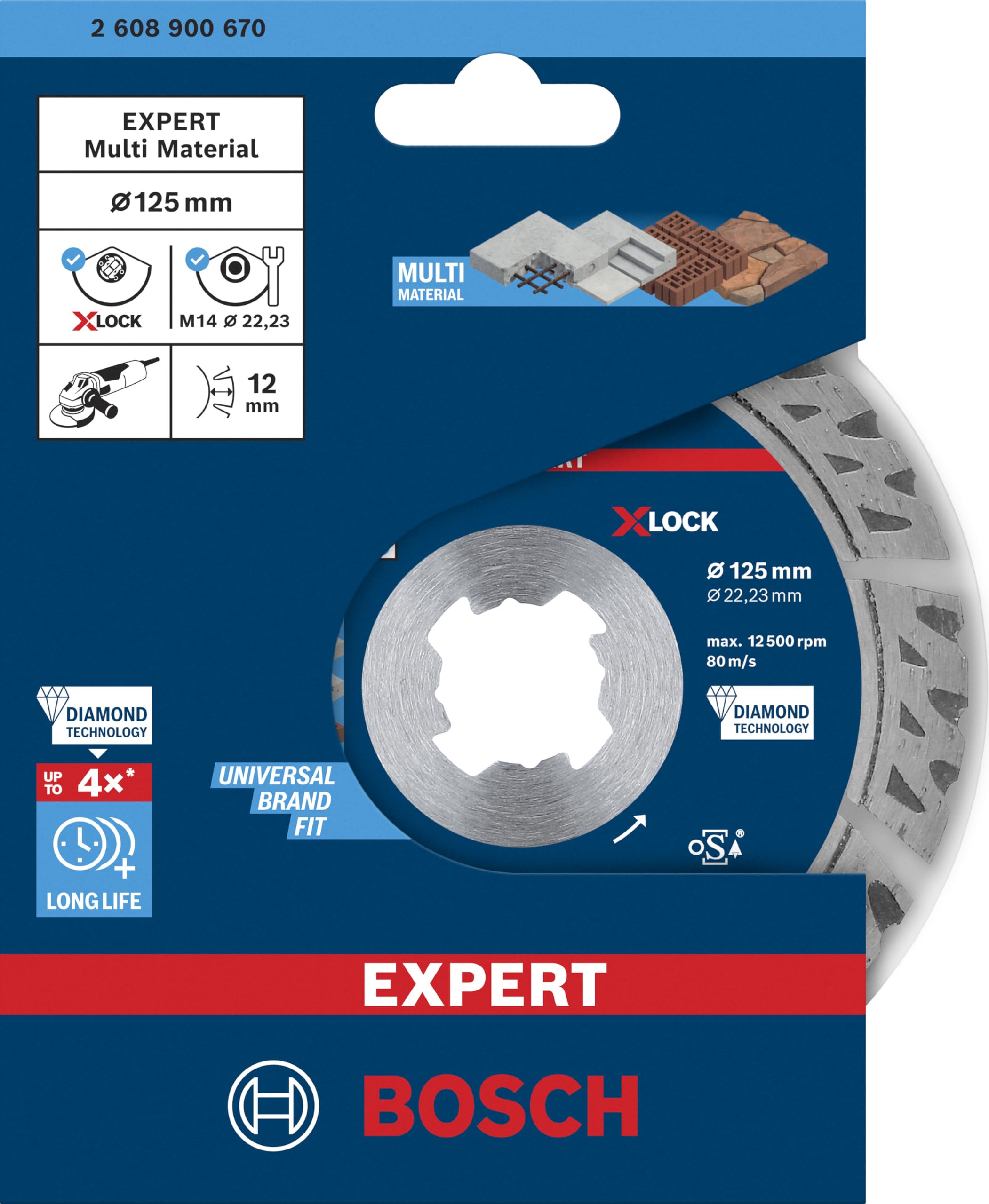Bosch EXPERT Disque Diamant 125mm MultiMaterial X-Lock