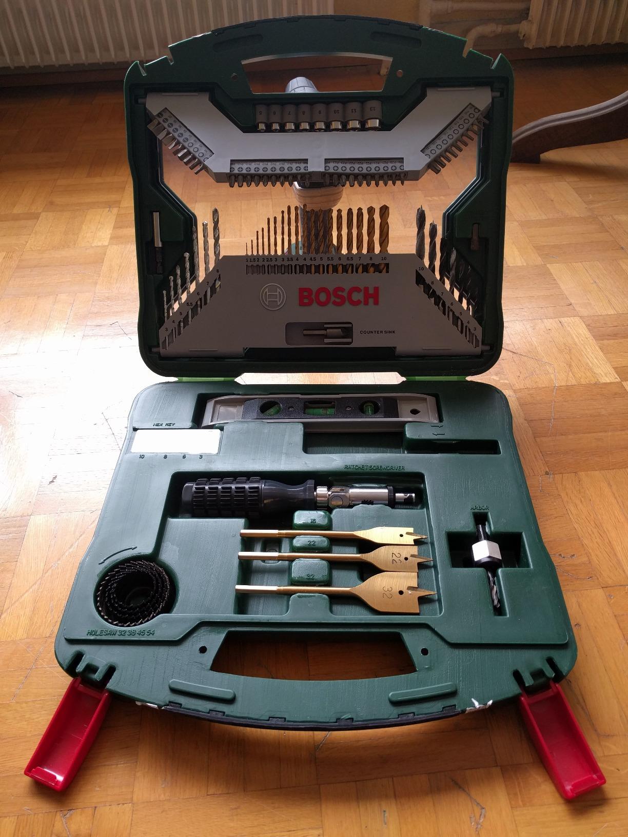 Bosch X-Line coffret 100 pièces titane bois pierre métal