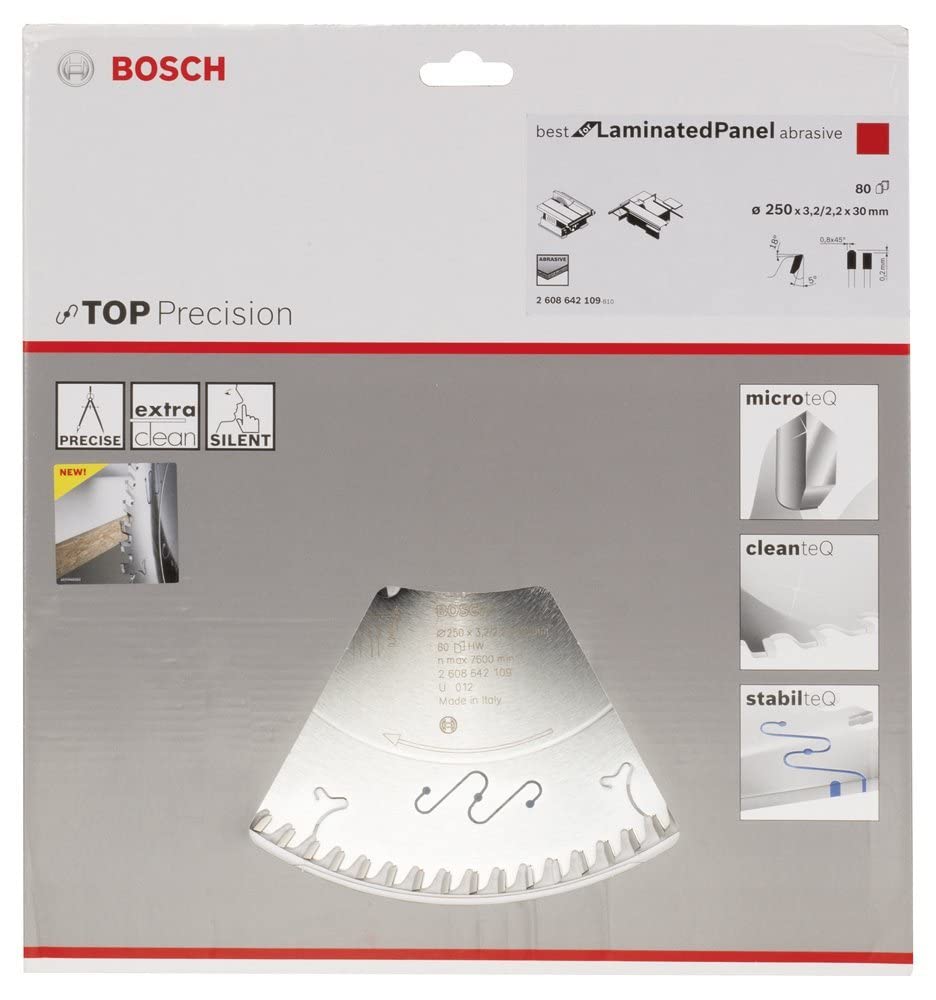 Bosch Lame scie circulaire 250x30 mm 80 dents stratifié