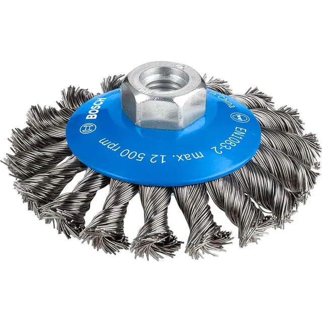 Bosch PRO Steel brosse conique 100 mm M14 fils torsadés acier