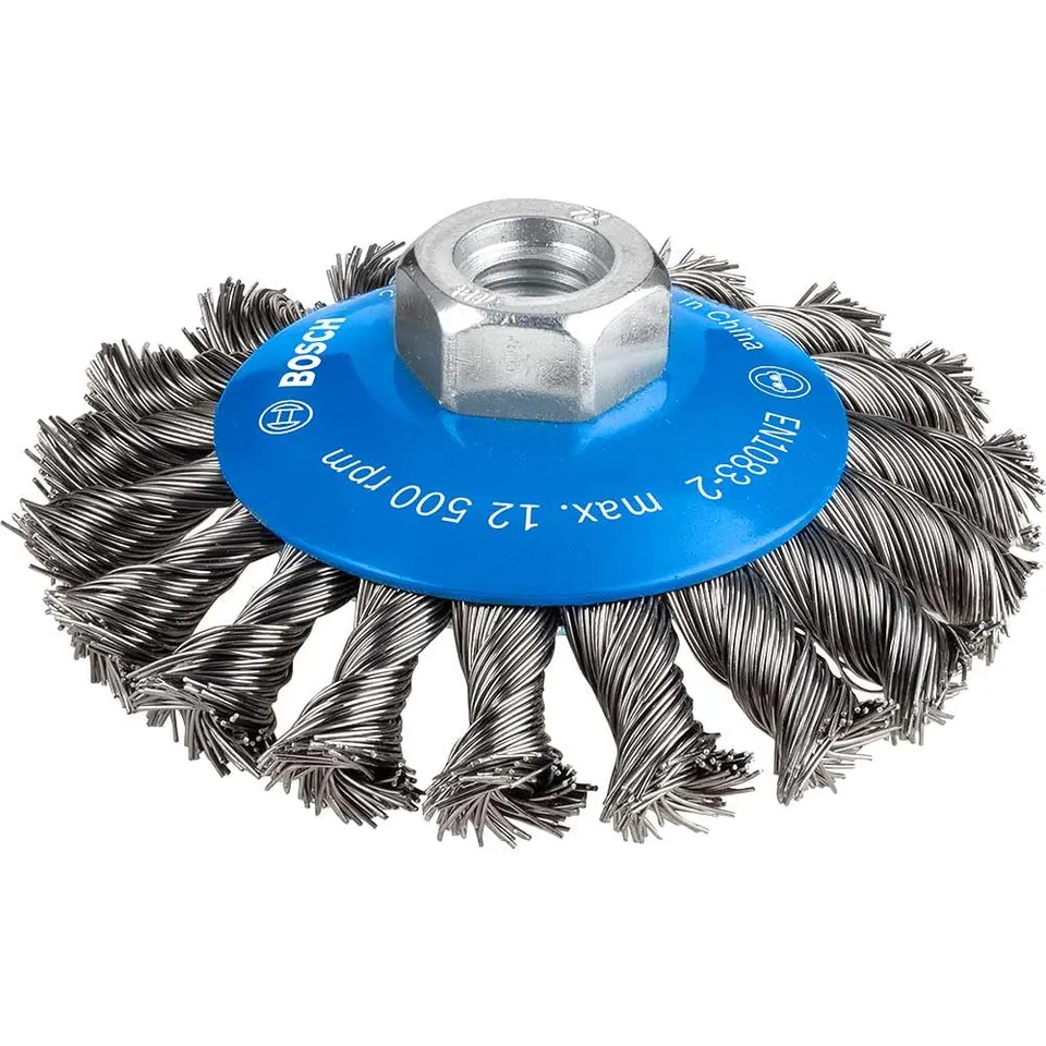 Bosch PRO Steel brosse conique 100 mm M14 fils torsadés acier