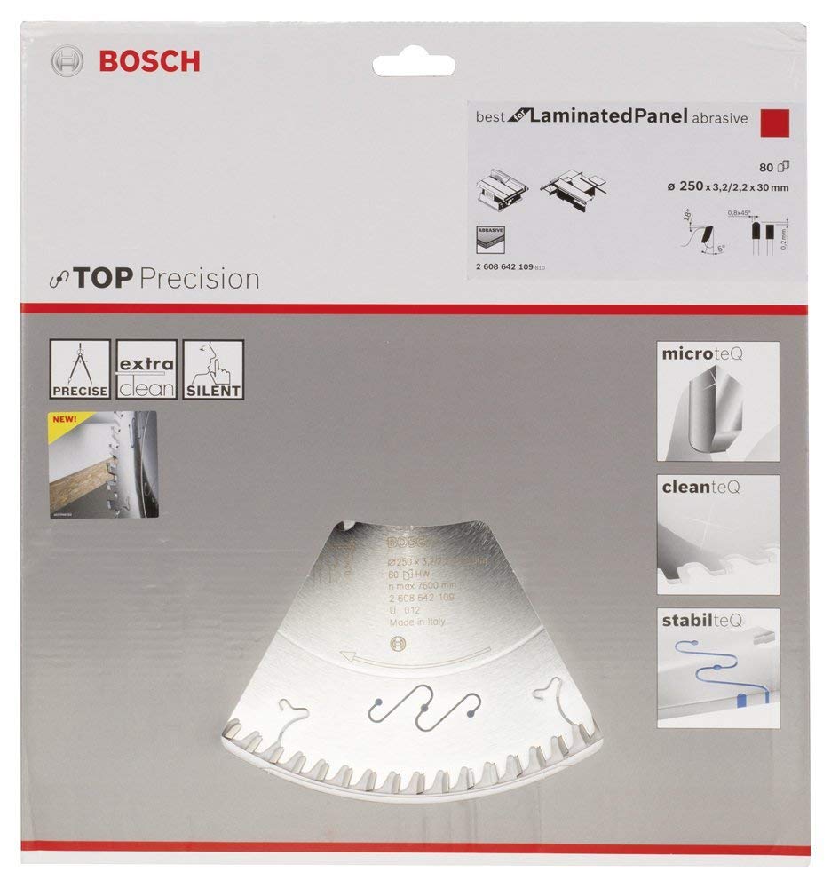 Bosch Lame scie circulaire 250x30 mm 80 dents stratifié