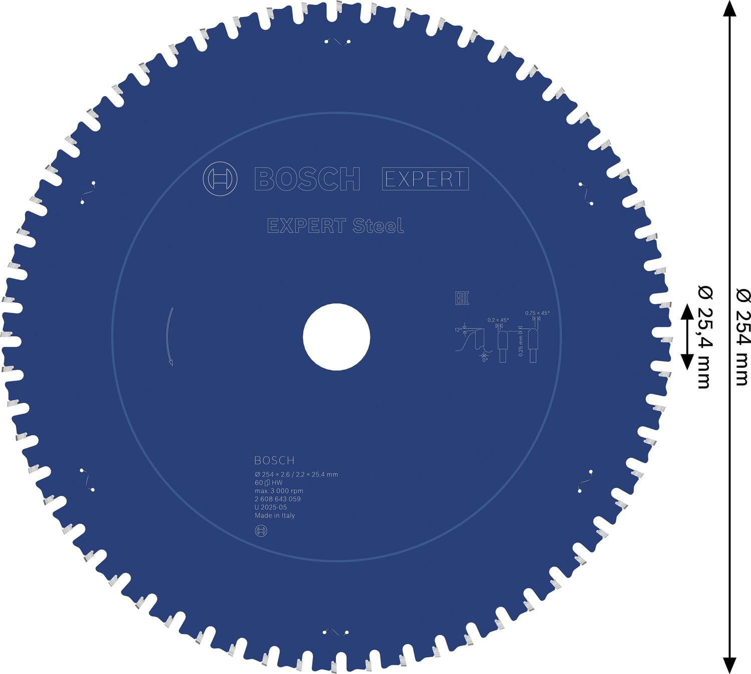 Bosch EXPERT Steel lame scie circulaire 254 mm 60 dents