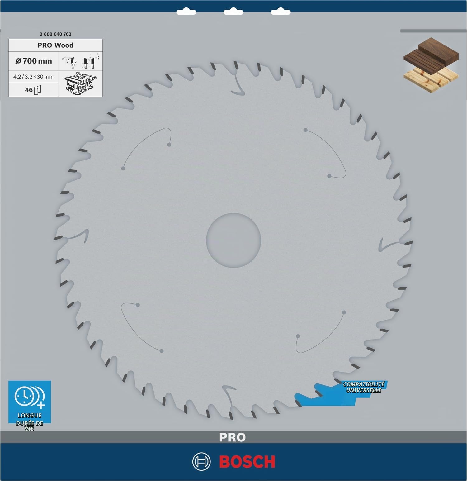 Bosch PRO Wood Lame Scie Circulaire Bois 700x30 mm