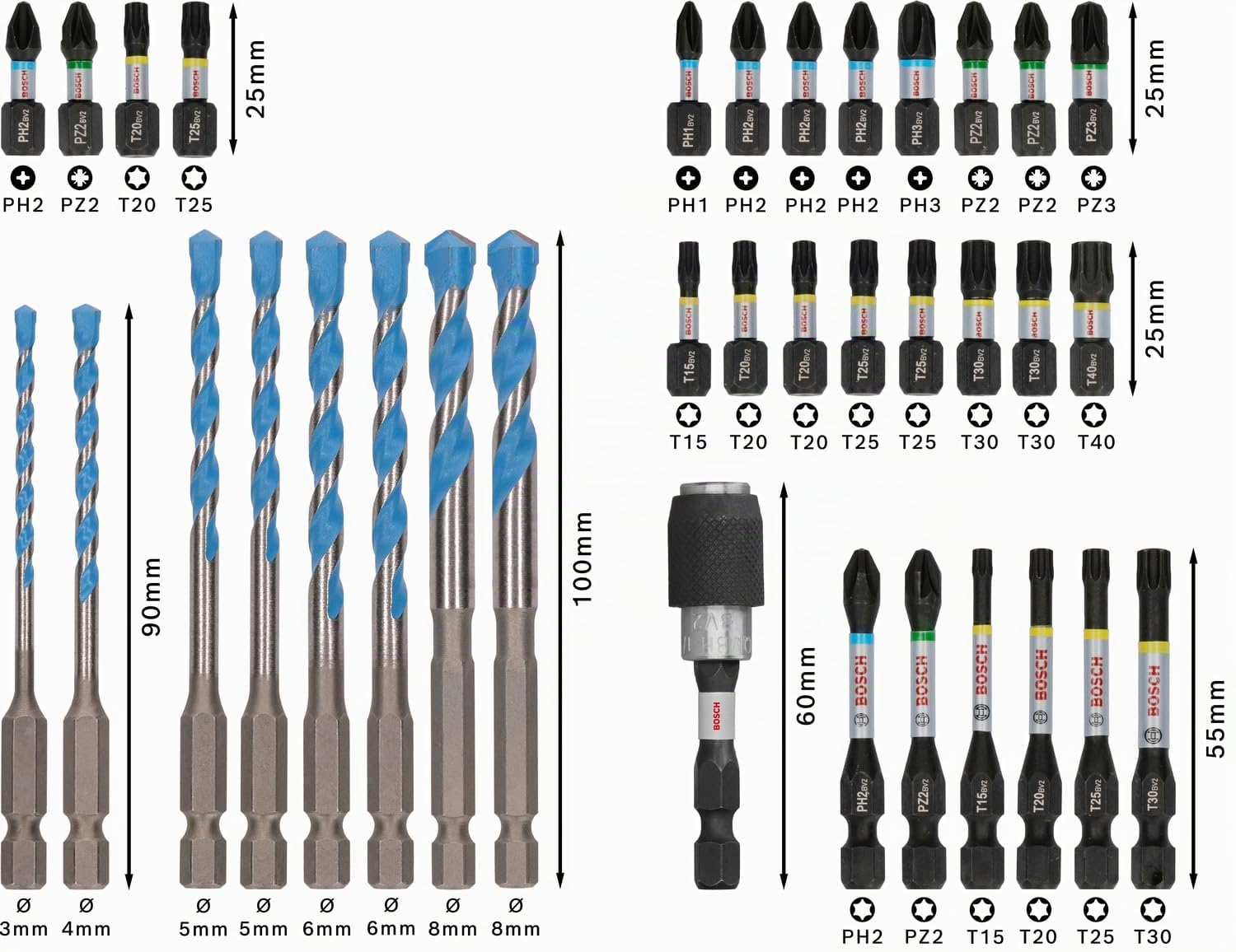 Bosch PRO Impact Mixed Set Forets Embouts 35 pcs