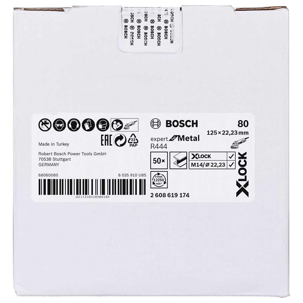 Bosch Expert disque fibre X-LOCK 125 mm grain 80 métal