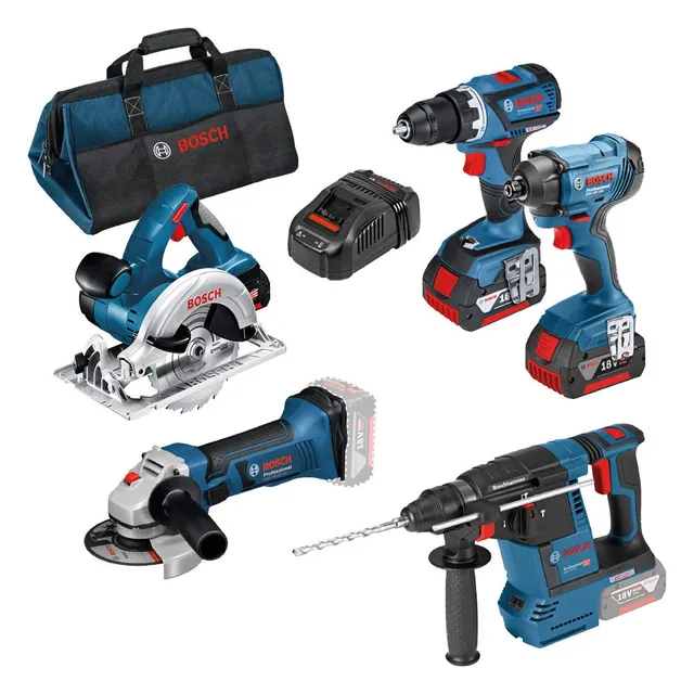 Bosch Professional 18V Set 5 outils GSR+GDR+GBH+GWS+GKS 3x5Ah