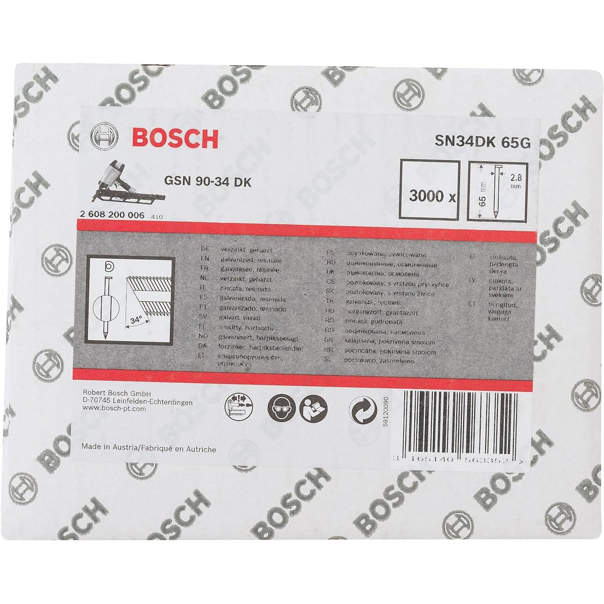 Bosch clous bande PRO SN34CH 90 mm x2500