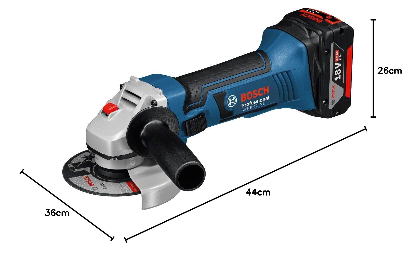 Bosch GWS 18-125 V-LI meuleuse 125 mm 2x4,0 Ah L-Boxx