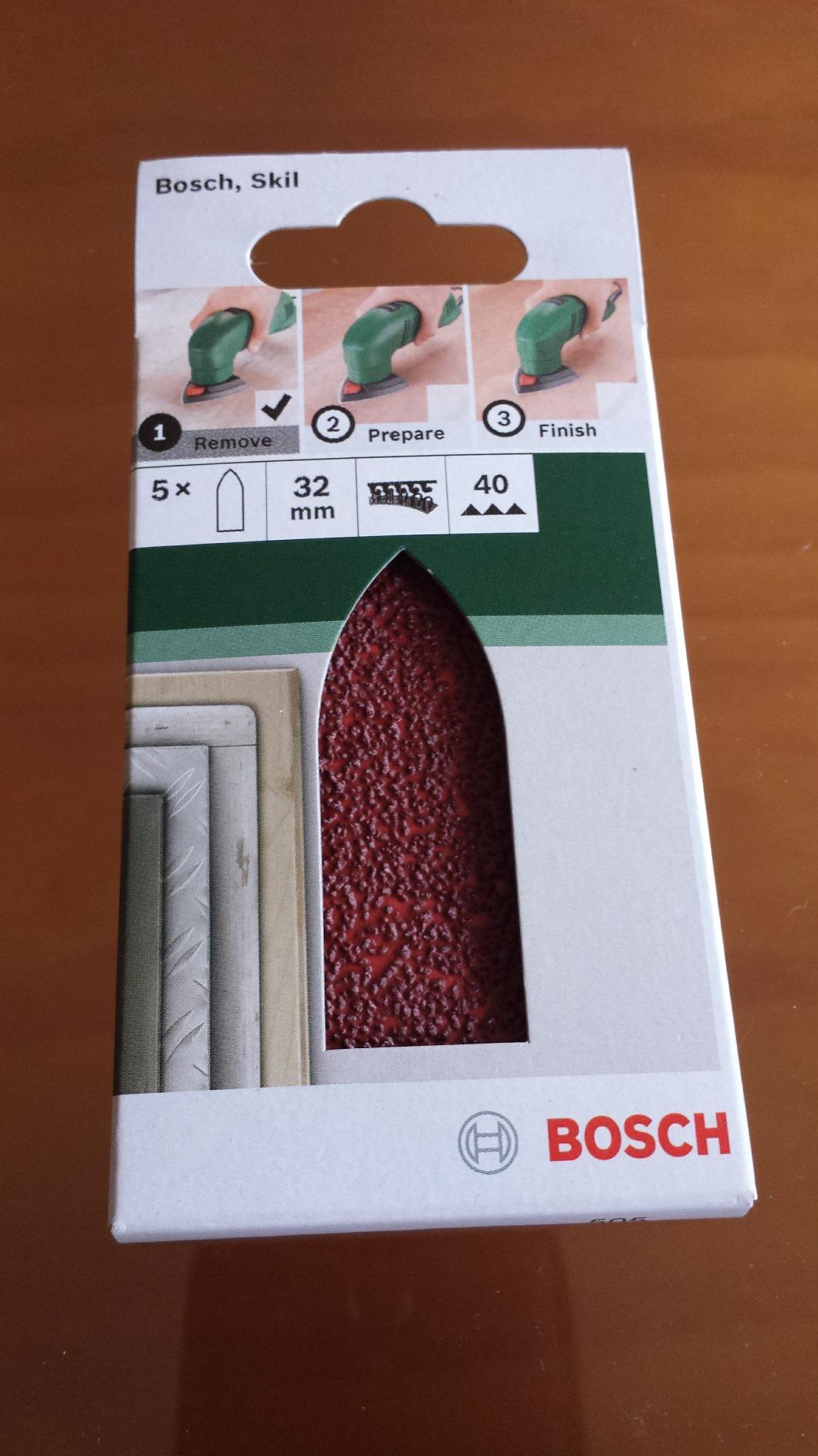 Bosch 2609256A36 feuilles abrasives delta grain 40 lot de 5