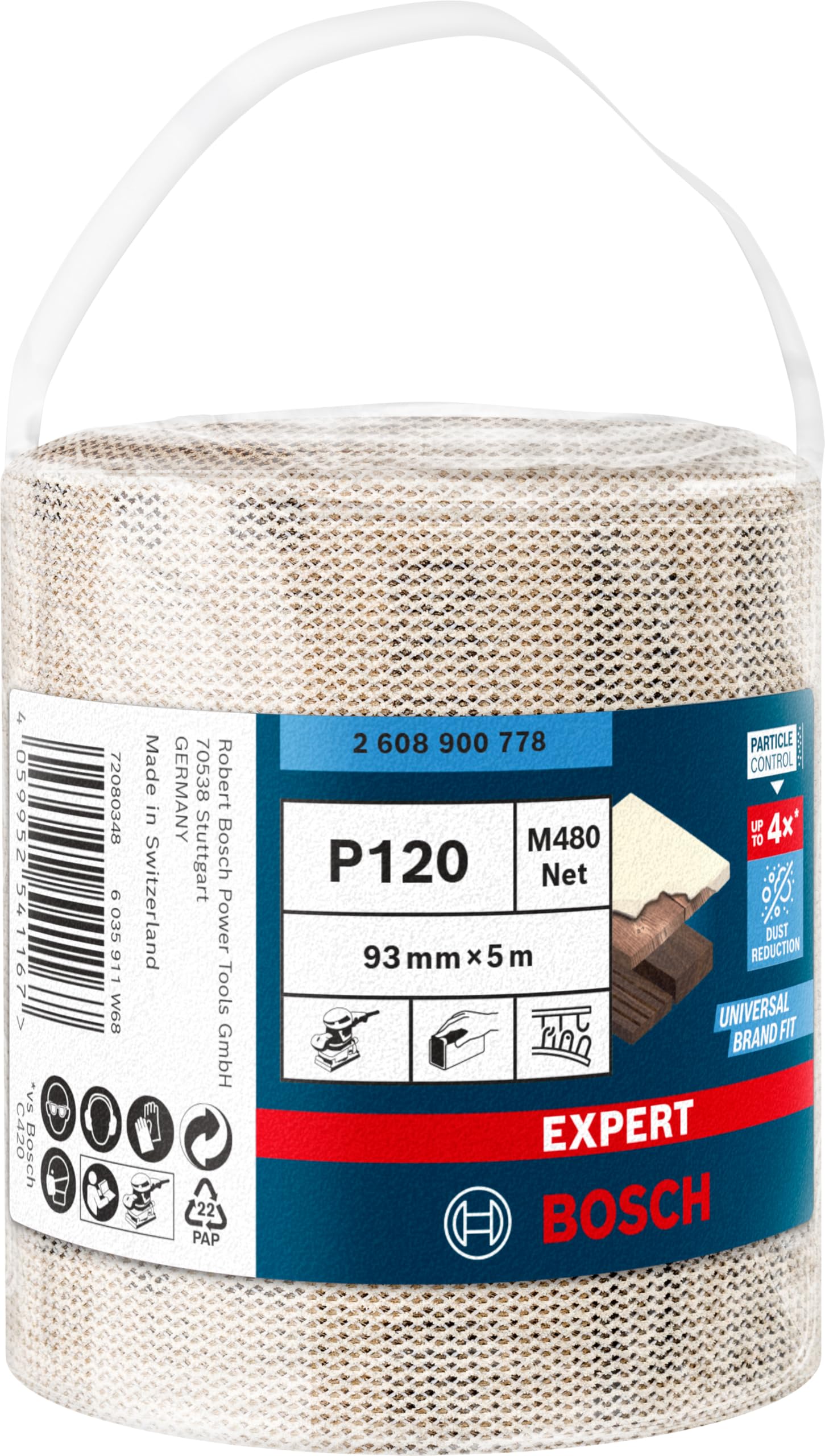 Bosch EXPERT M480 Rouleau abrasif 93mm grain 120 5m