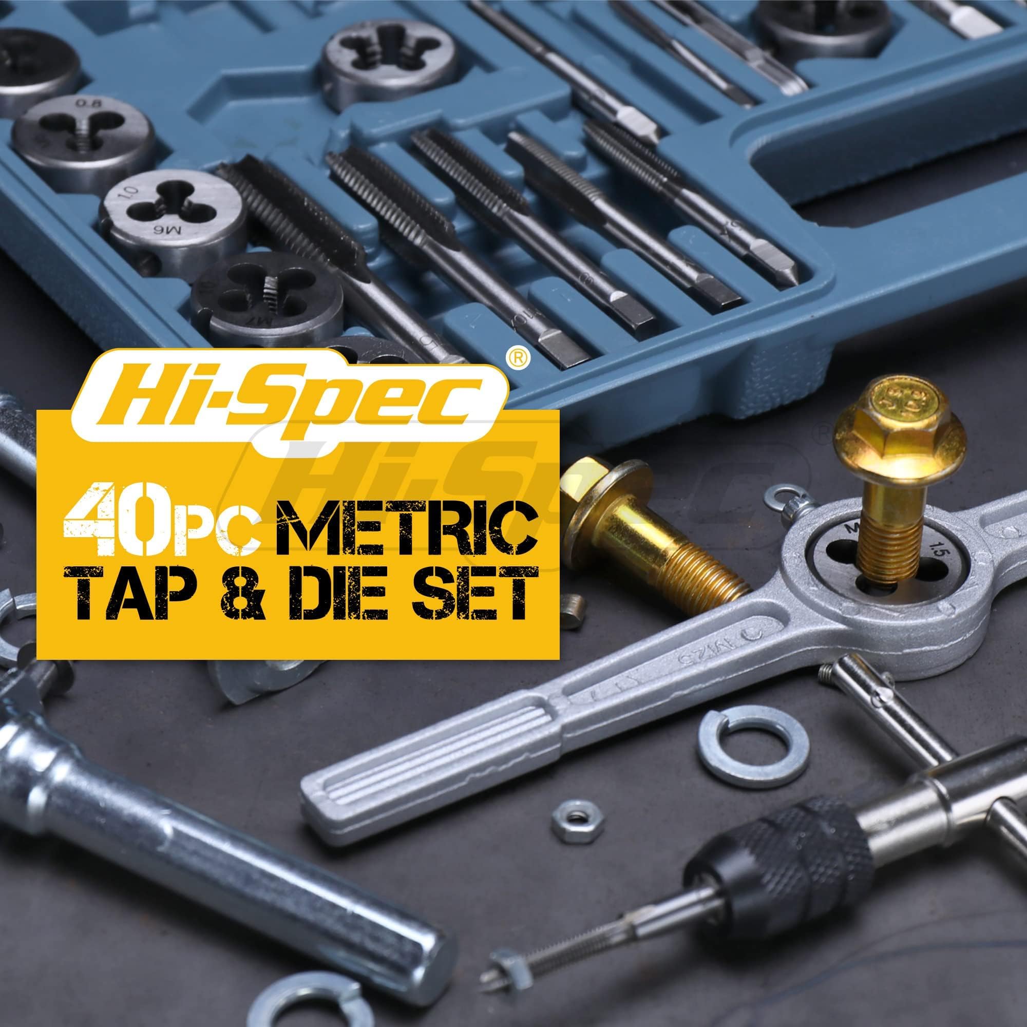 Hi-Spec Coffret Tarauds Filières 40 Pièces M3-M12