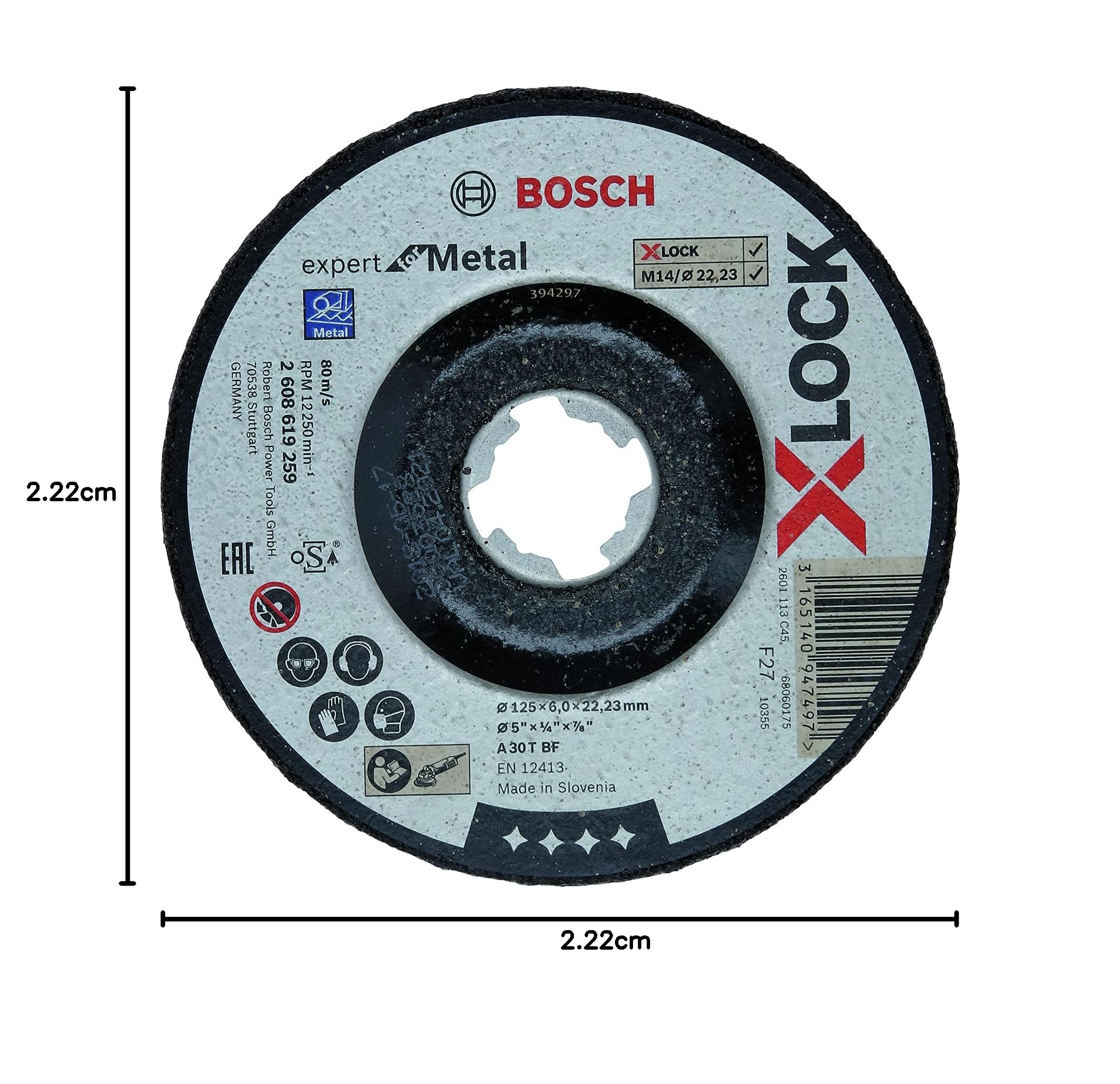 Bosch PRO Metal Disque abrasif 125 mm X-LOCK meulage acier