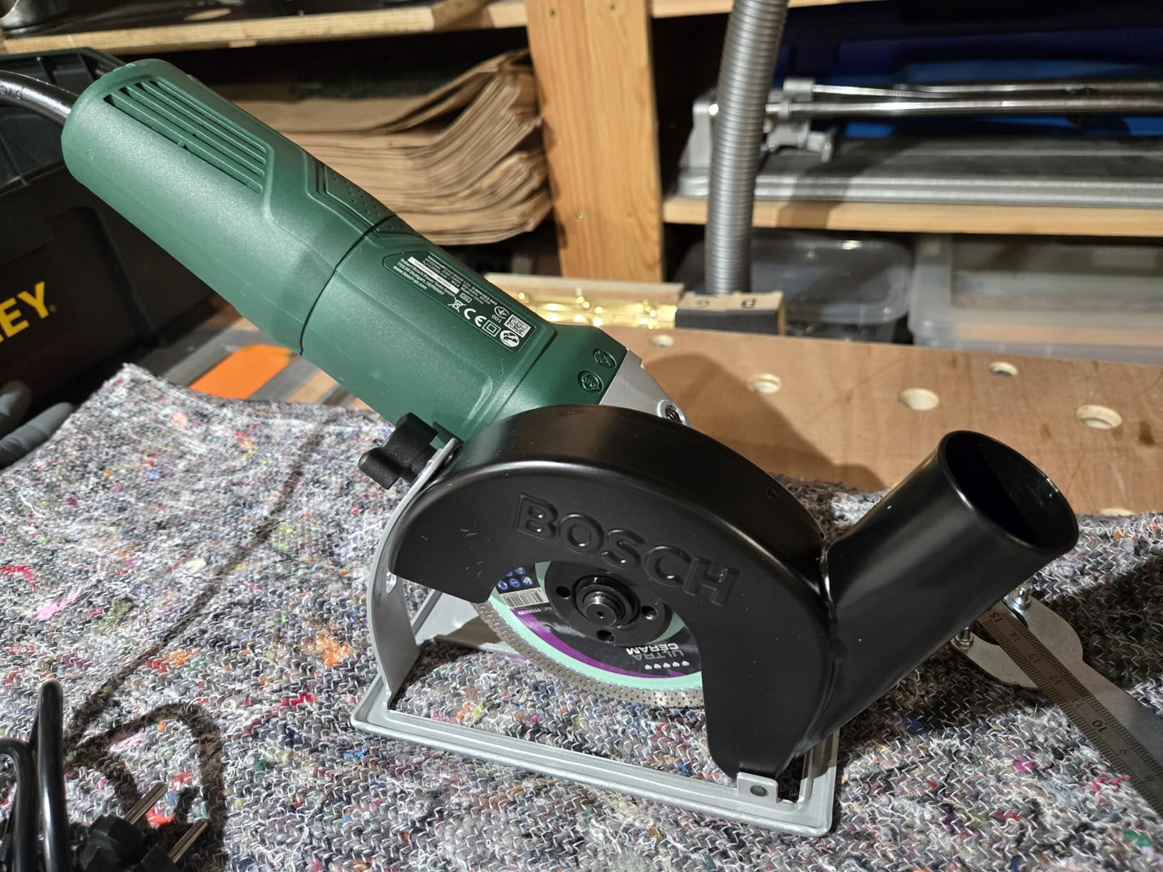 Bosch Glissières guidage raccord aspiration 115 mm meuleuse