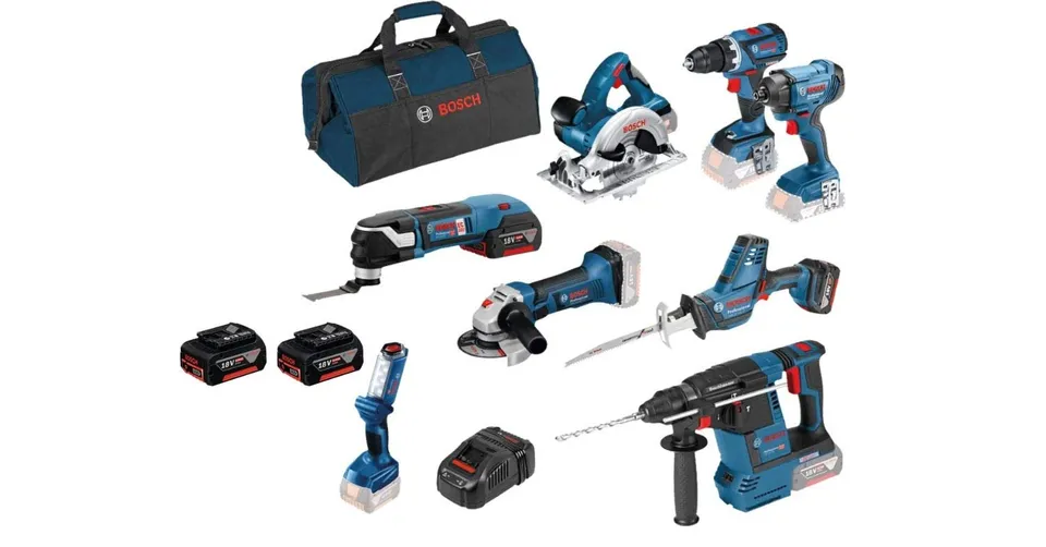 Bosch Sets Combinés 18V pack 8 outils 4x5,0 Ah sacoche