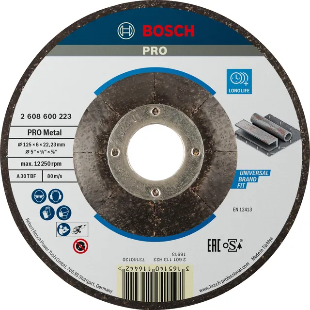 Bosch PRO Metal Disque à meuler 125x6x22,23 mm acier