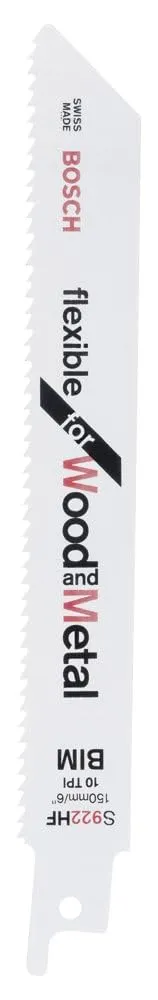 Bosch S922HF Lame scie sabre multi-matériaux 150 mm lot de 5