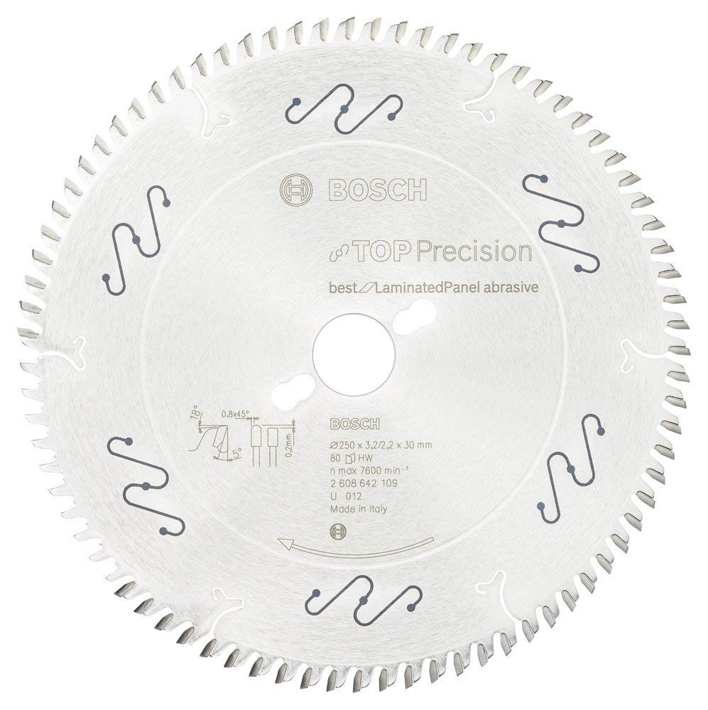 Bosch Lame scie circulaire 250x30 mm 80 dents stratifié