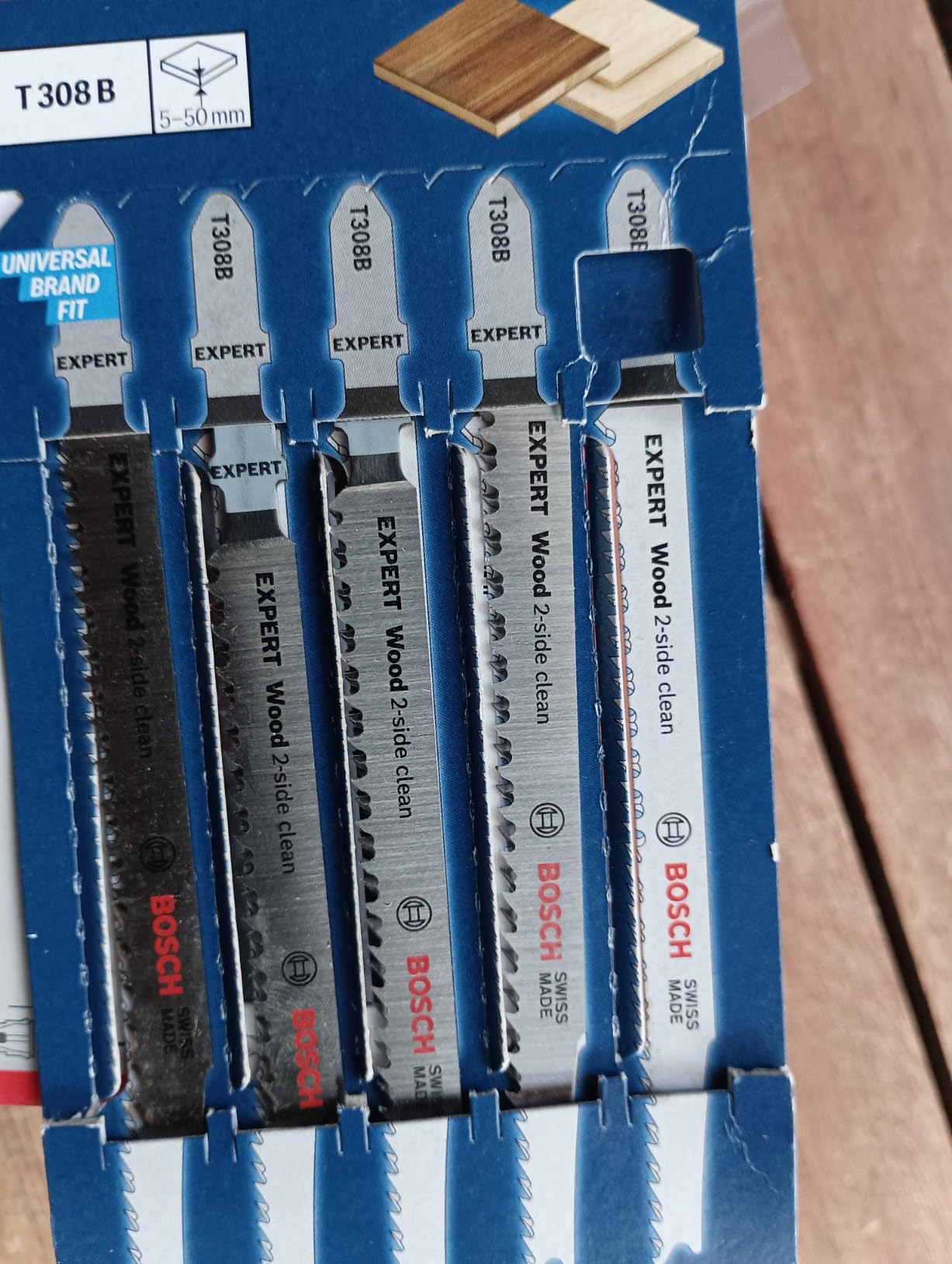 Bosch EXPERT Wood lame scie sauteuse T308B 5 pcs bois 50mm