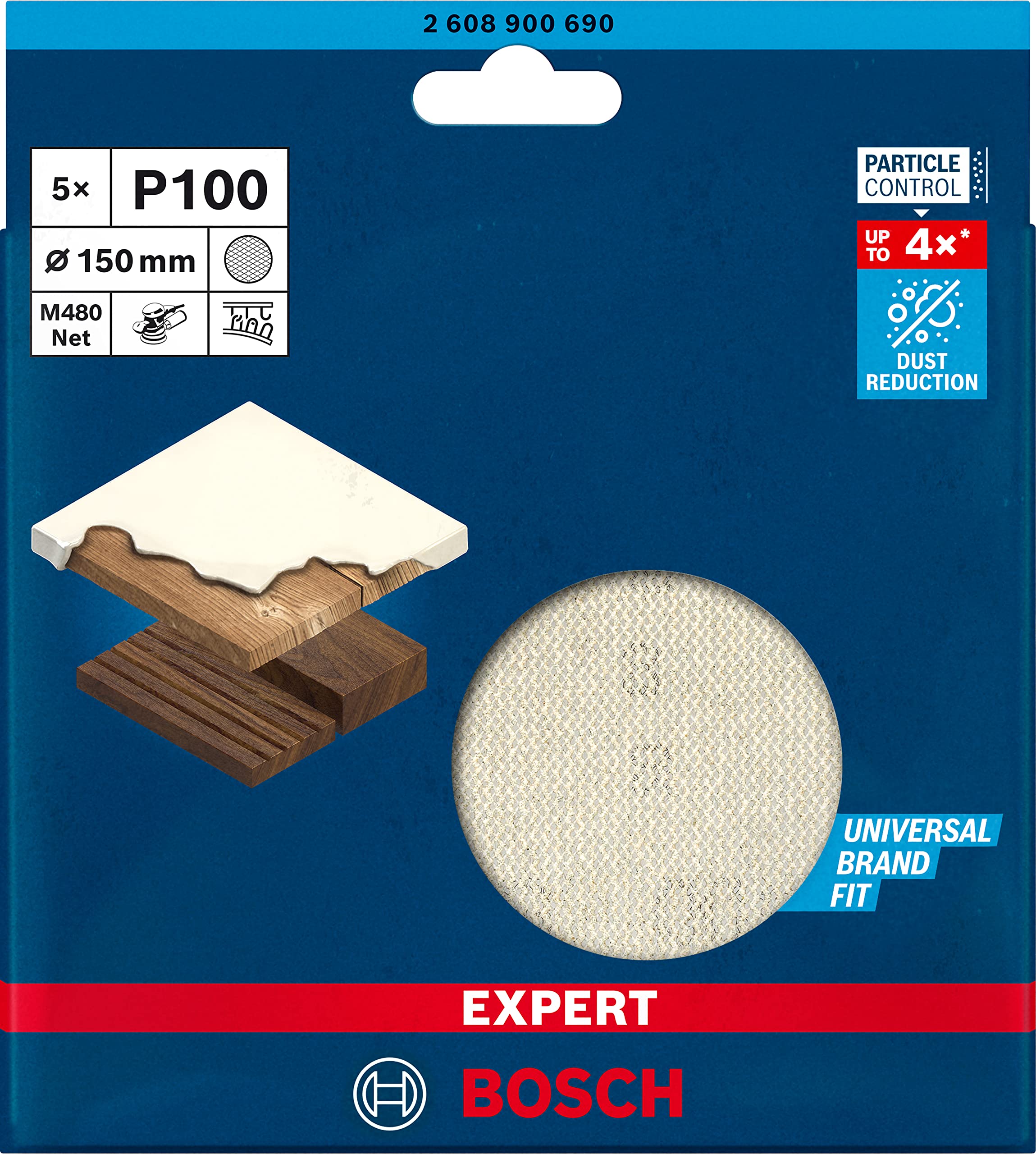 Bosch EXPERT M480 abrasif réticulé Ø150mm grain 100
