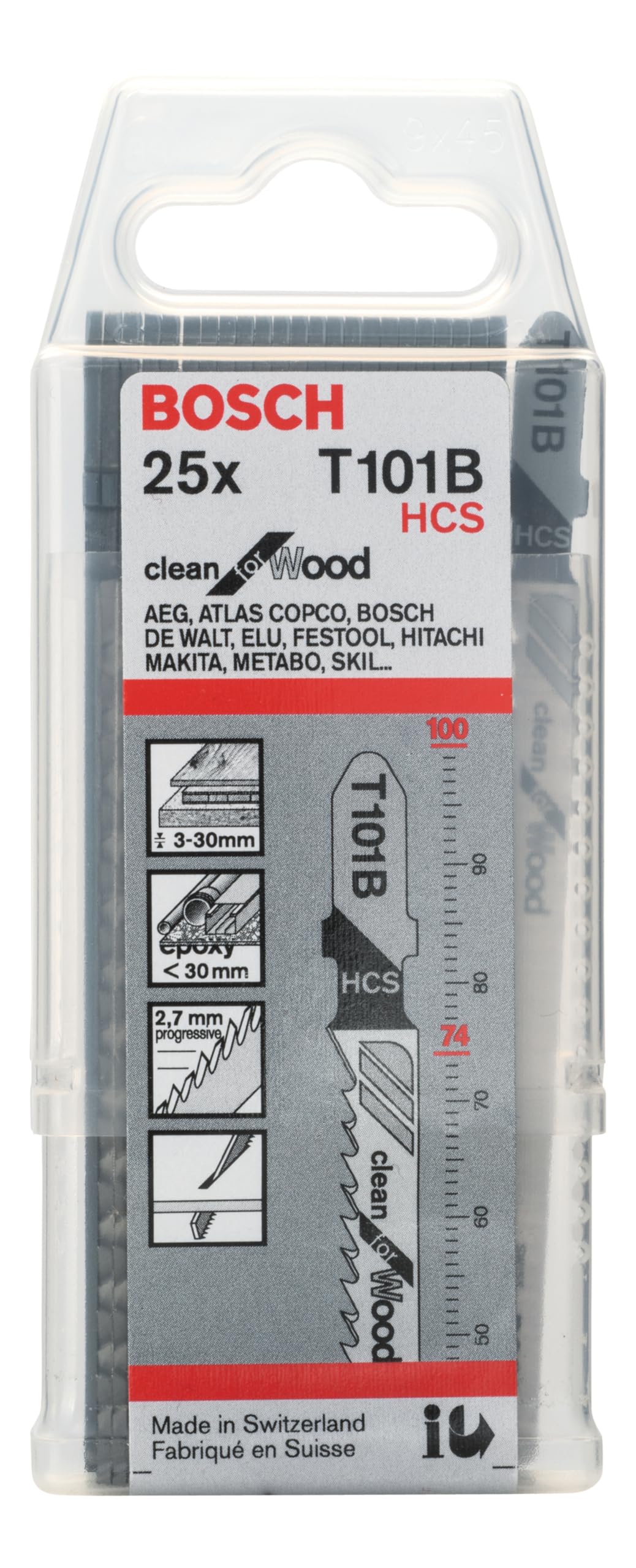 Bosch T101B lame scie sauteuse bois 100 mm lot 25
