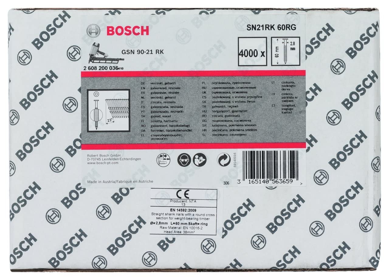Bosch PRO SN21FH RG Clous en bande 60 mm 4000x tête pleine